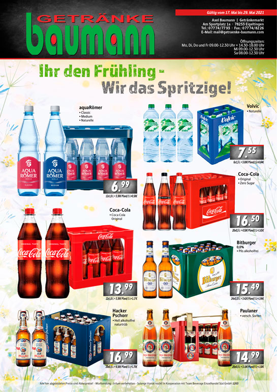 Aktion - Getränke Baumann im Mai